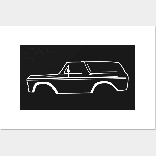 1978-1979 Ford Bronco Side White No Logo Wall Art by The OBS Apparel